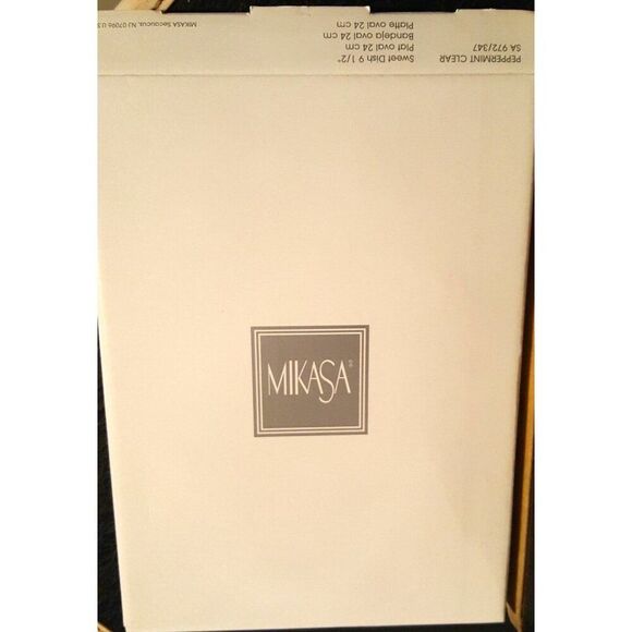 Mikasa Sweet Candy Dish Peppermint Clear SA 972 347 Holiday Christmas Oval - Picture 4 of 5